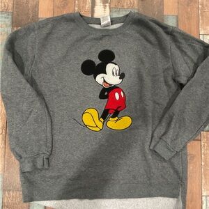 Disney Mickey Mouse gray sweatshirt size xl crew neck charcoal